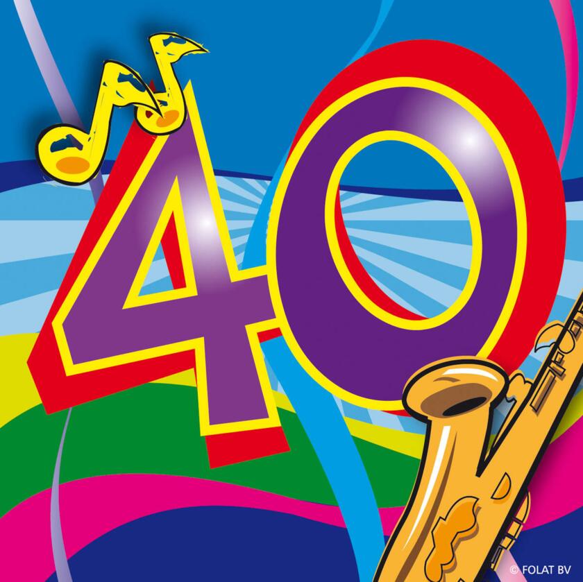 40 Jahre Servietten 25 x 25 cm