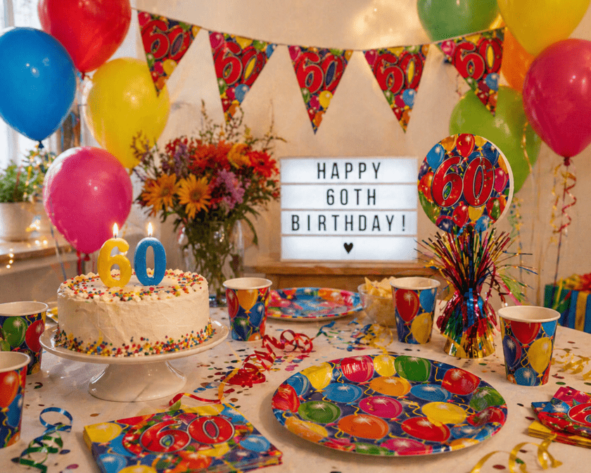 Wimpelkette Ballon 60 Jahre