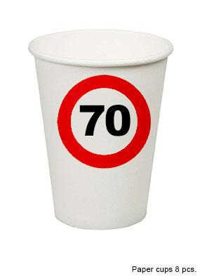 Pappbecher 70 Jahre Traffic Sign