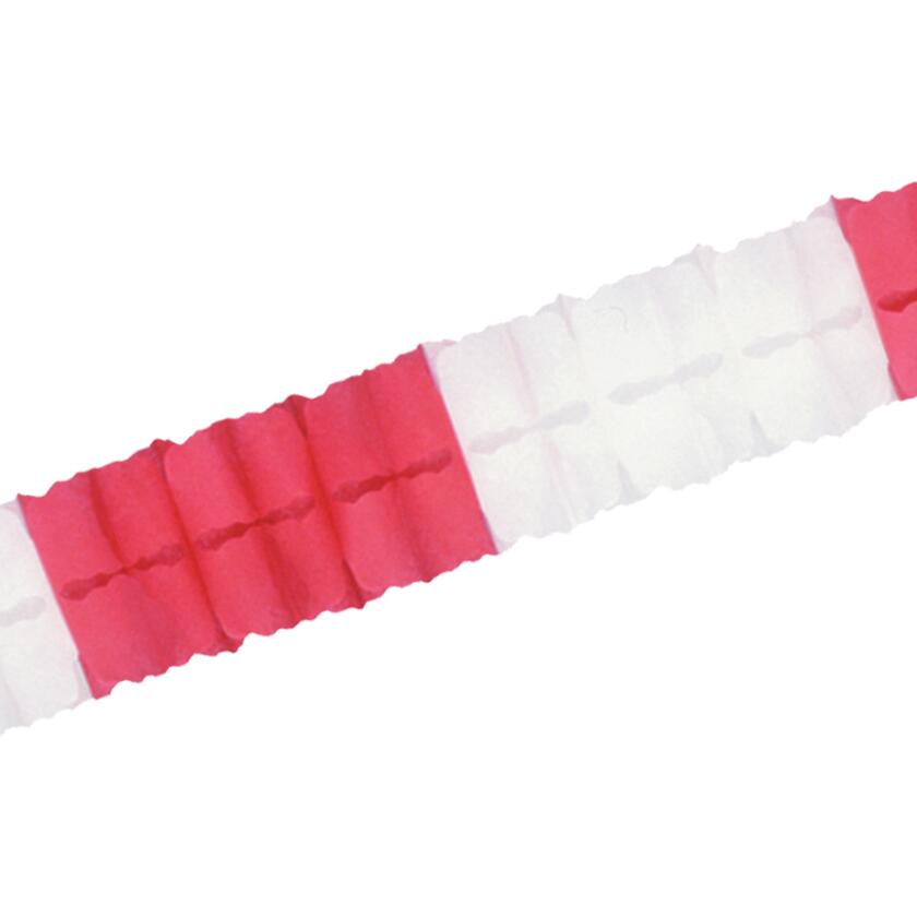 Guirlande en papier rouge et blanc