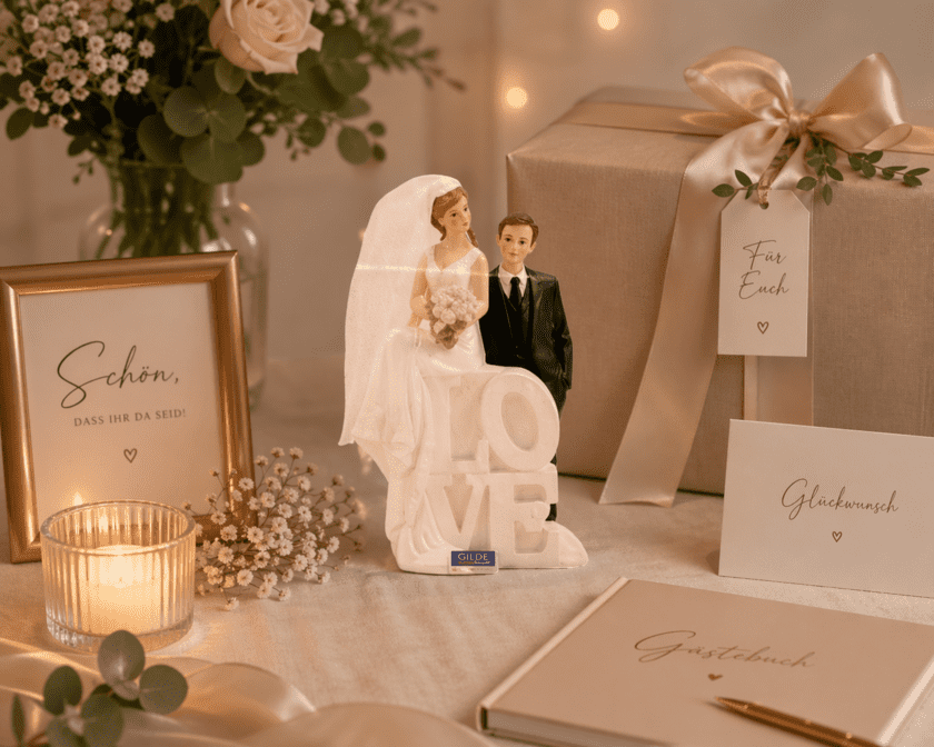 Figurine de couple de mariés Amour