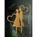 Goldener Cake Topper Brautpaar mit Herzen