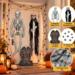 Set de déco effrayante Halloween – squelettes, pierre tombale, toile d’araignée & araignées