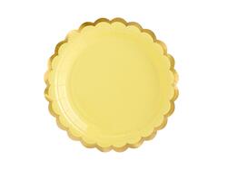 Assiette en carton jaune-or 18 cm
