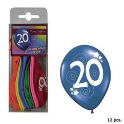 Ballon 20 ans couleurs vives