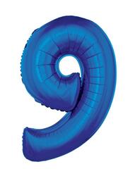 Folienballon Zahl 9 Blau 1Meter