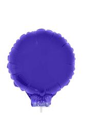 Ballon aluminium rond violet avec bâton 28 cm