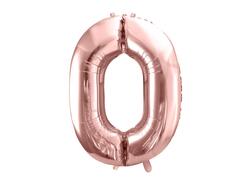Ballon aluminium numéro 0 or rose 35cm