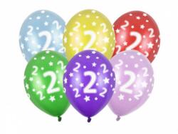 Ballons d'anniversaire 2 ans mix coloré