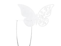 Cintre en verre papillon blanc