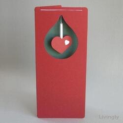 Weihnachtskarte Herz Rot