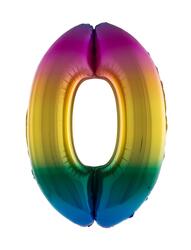 Ballon Zahl 0 Regenbogen 40 cm