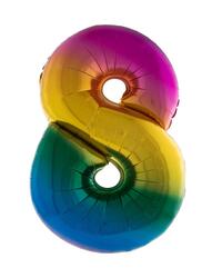Ballon Zahl 8 Regenbogen 1Meter
