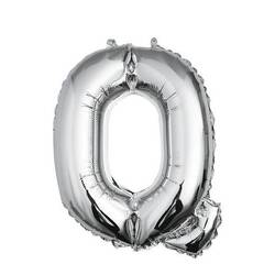 Buchstaben Q Folienballon Silber