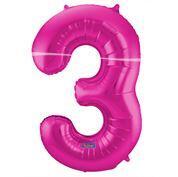 Zahlenballon Pink 3