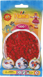 Perles à repasser Midi de Hama avec 1000 pièces rouge moyen