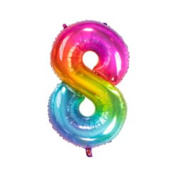 Ballon Zahlen 8 mehrfarbig