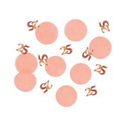 Confettis de table 25ème anniversaire or rose