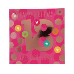 Geburtstagskarte 18 Pink Happy Birthday Musikkarte