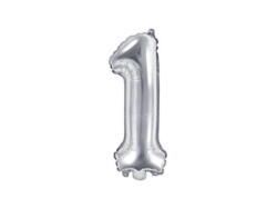 Folienballon Silber Zahl 1 35cm