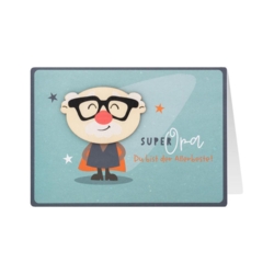 Grusskarte Holz Super Opa  Du bist der Allerbeste