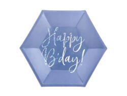 Assiette en carton Happy Bday Bleu