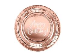 Assiette or rose Joyeux Anniversaire
