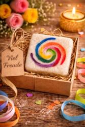 Filzseife Regenbogen Bio Handgemacht