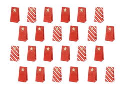 Calendrier de l&#39;Avent sacs en papier rouge