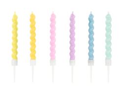 Bougies d'anniversaire torsadées colorées