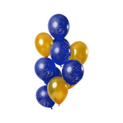 Set de ballons 25 ans bleu-or
