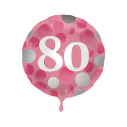 Ballon aluminium 80 ans Pois Roses