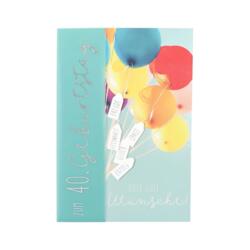 Carte anniversaire Zum 40 Geburtstag viele gute Wünsche