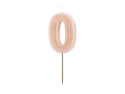 Bougie d'anniversaire numéro 0 rose clair
