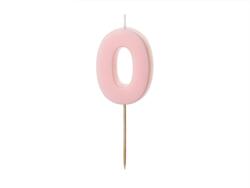 Bougie d'anniversaire numéro 0 rose clair