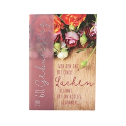 Geburtstagskarte zum 60. Geburtstag Mit Lächeln ins neue Jahrzehnt