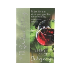 Geburtstagskarte 70 Mit dem Alter wie Wein
