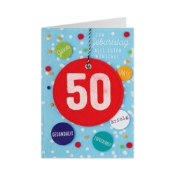 Geburtstagskarte Zum 50. Geburtstag Alle guten Wünsche