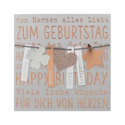 Geburtstagskarte Von Herzen alles Liebe zum Geburtstag