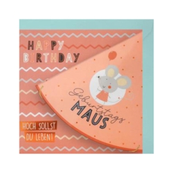 Geburtstagskarte Happy Birthday  Geburtstagsmaus  Hoch sollst du leben      