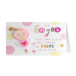 Geburtskarte Engelkarte  Baby Pink