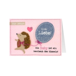 Geburtskarte Jeans Ein Baby ist ein Geschenk