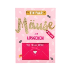 Geschekkarte Glitzer Ein paar Mäuse zum ausgeben