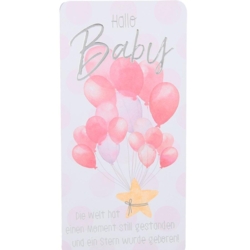 Geburtskarte Längs Hallo Baby Die Welt hat ein Moment