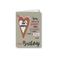 Geburtstagskarte Von Herzen Beginne es jetzt mit Kork