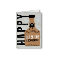 Geburtstagskarte Herzliche Glückwünsche (Wein)