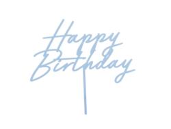 Caketoppers Happy Birthday Nebel Blau
