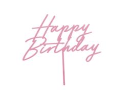 Caketoppers Happy Birthday Hellpink