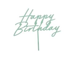 Cake topper noir Joyeux Anniversaire