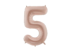 Zahlenballon 5 Dunkel Beiges 72cm